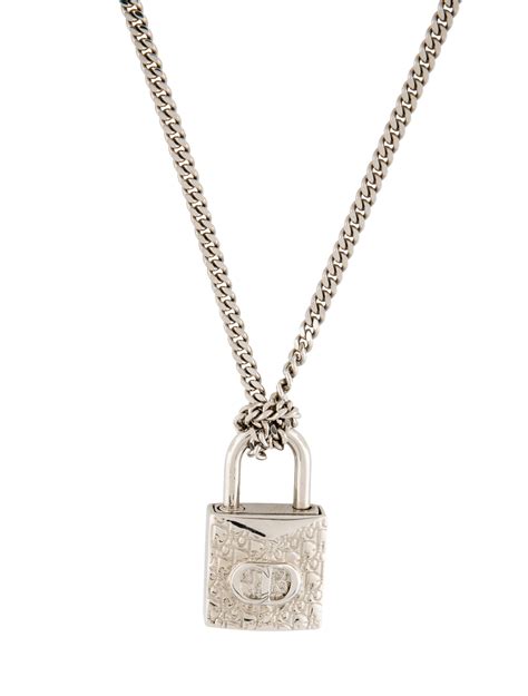 Dior Oblique Padlock Pendant Necklace